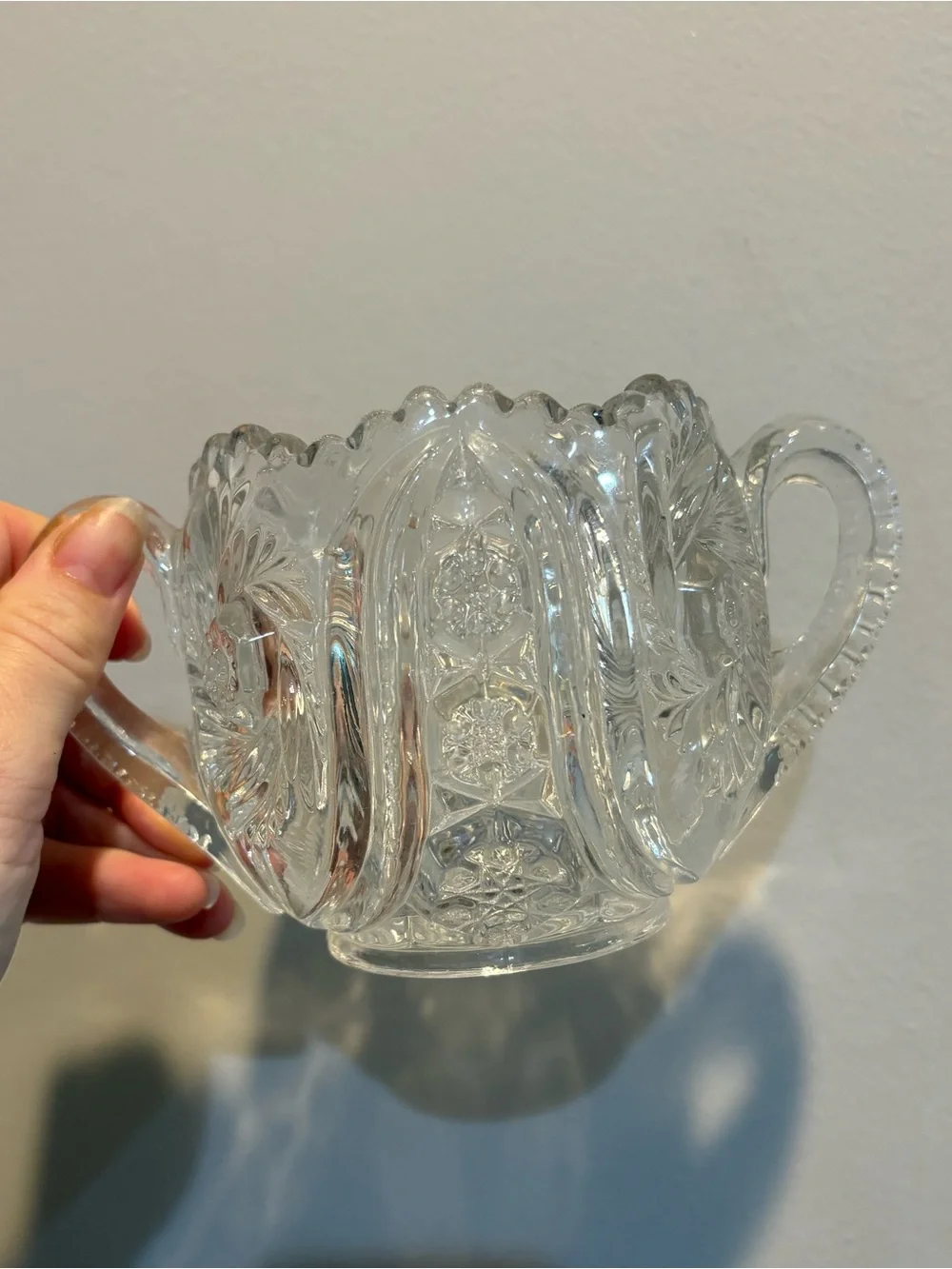 Antique McKee Glass Wiltec Open Sugar Bowl EAPG Clear Pressed Glass